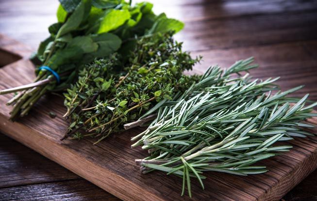 Bundles-Herbs-Wooden-Cutting-Board